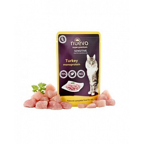 NUEVO cat Adult Sensitive Mono Turkey bal. 16 x 85 g saszetki