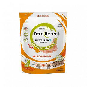 I´M DIFFERENT Chicken DINNER, mrożone suszone surowe jedzenie z kurczakiem, 397 g