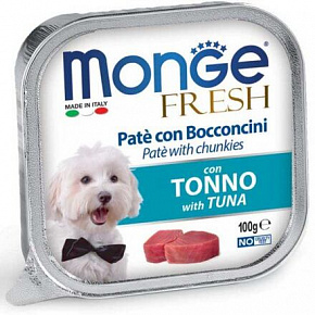 MONGE FRESH - pasztet i kawałki z tuńczykiem 100 g dla psów