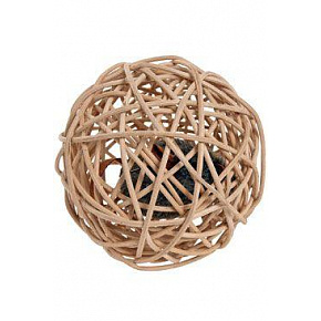 Zabawka dla kota Mysz w wiklinowej kuli z dźwiękiem 10cm KAR