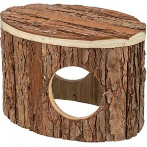 Domek METTE dla chomików, 18 x 12 x 12 cm, naturalne drewno z korą