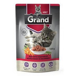 GRAND Cat saszetka Deluxe Adult wołowina z warzywami 100g