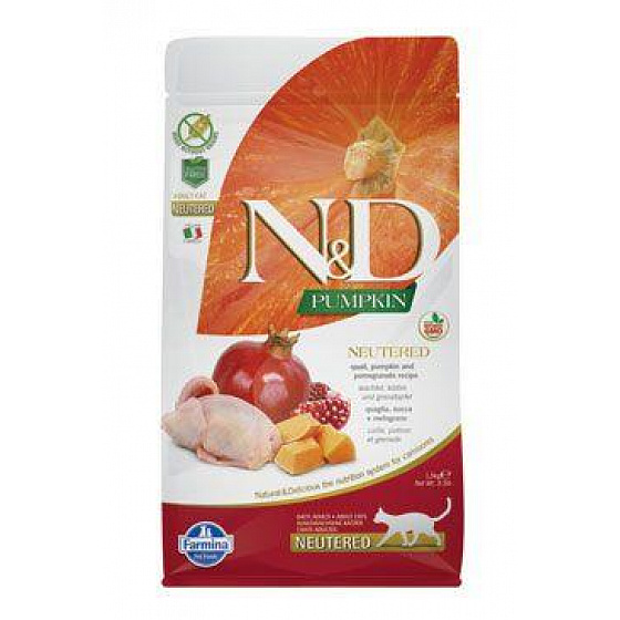 N&D Pumpkin CAT Neutered Przepiórka & Granat 300g