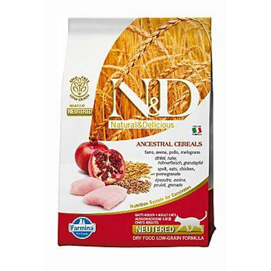 N&D LG CAT Neutered Kurczak & Granat 300g