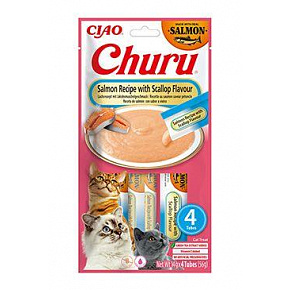 Churu Cat Salmon Recipe z Smakiem Przegrzebków 4x14g