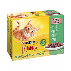Nestlé Friskies cat Multipack wołowina&kurczak&tuńczyk&dorsz saszetka 12x85 g Nestlé Friskies cat Multipack wołowina&kurczak&tuńczyk&dorsz saszetka 12x85 g