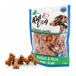 KIDDOG mięso królicze z ryżem MINI kosteczki 250 g