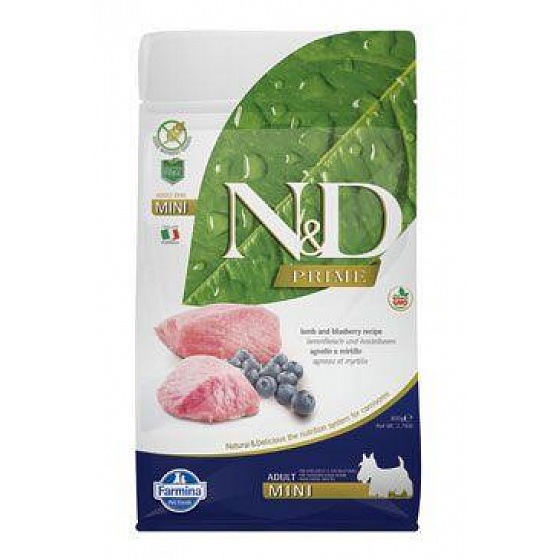 N&D PRIME DOG Adult Mini Jagnięcina & Borówka 800g