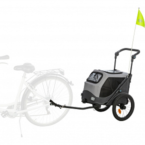 Przyczepka rowerowa z funkcją szybkiego składania, S: 58 x 93 x 74/114 cm, maks. obciążenie 15 kg, szara