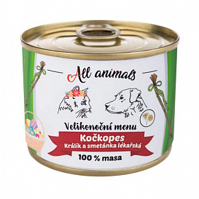 ALL ANIMALS Wielkanocne menu KOTOPIES - limitowana edycja konserwa z królikiem i mniszkiem lekarskim 200 g