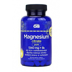 GS Magnesium citrate pure 1340mg+B6 70+40tbl ŚWIĄTECZNY
