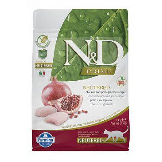 N&D PRIME CAT Neutered Kurczak & Granat 300g