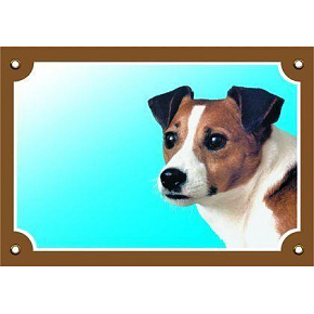 Kolorowa tabliczka Uwaga pies, Jack Russell terrier Kolorowa tabliczka Uwaga pies, Jack Russell terrier