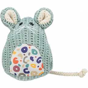 Tkana mysz siedząca, z kocimiętką, 11 cm Tkana mysz siedząca, z kocimiętką, 11 cm