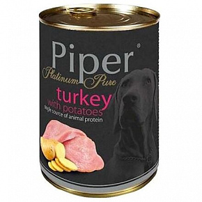 PIPER PLATINUM PURE indyk z ziemniakami, konserwa dla psów, 400 g