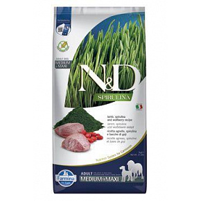N&D SPIRULINA DOG Adult M/L Jagnięcina & Jagody Goji 7kg