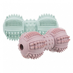 JUNIOR hantel naturalna twarda guma, 9 cm, miętowa, staroróżowa