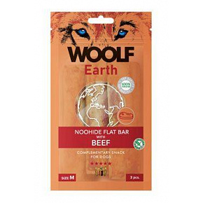 WOOLF Earth poch. NooHide M Flat Bar Wołowina 90g