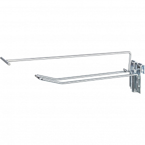 Haczyk Euroslot do paneli kratowych, 20 cm, srebrny