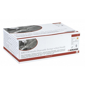 Strzykawka KRUUSE TBC 3-częściowa, 1 ml z igłą 25 G x 5/8