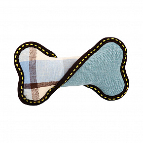 Kość 21 cm, solidny aport dla psów, niebiesko/żółty, HipHop Dog