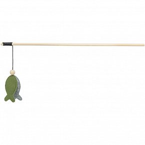 Wędka z rybką, 48 cm, z kocimiętką, drewno/filc