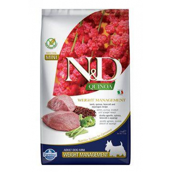 N&D Quinoa DOG Weight Mnmgnt Lamb & Broccoli Mini 2,5kg