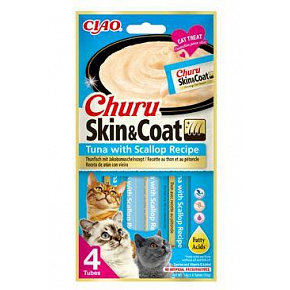 Przysmak Inaba Churu Skin & Coat cat Tuńczyk z przegrzebkiem 4 tuby 56 g Przysmak Inaba Churu Skin & Coat cat Tuńczyk z przegrzebkiem 4 tuby 56 g