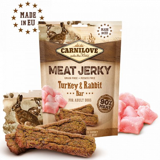 Carnilove Dog Jerky Królik&Indyk Bar 100g