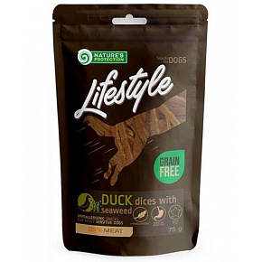 Przysmak Natures P Lifestyle dog soft duck dices with seaweed 75 g Przysmak Natures P Lifestyle dog soft duck dices with seaweed 75 g