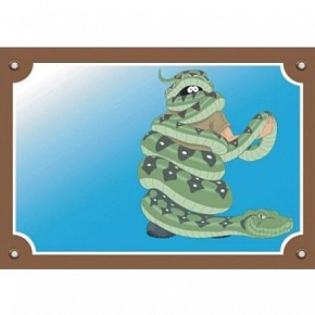 Kolorowa tabliczka Uwaga pies, Wąż dusiciel
