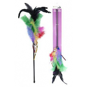 Zabawka dla kota Wędka z piórkiem koguta 50cm Zabawka dla kota Wędka z piórkiem koguta 50cm