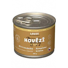 Louie Dog konserwa. Wołowina z ryżem i prebiotykami 200g