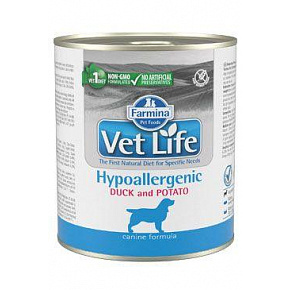 Vet Life Natural DOG konserwa. Hypoaller Duck&Potato 300g