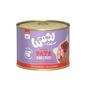WOW Cat konserwa. Adult Pasztet wołowy z indykiem 200g