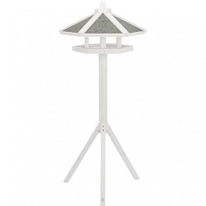 NATURA zewnętrzny karmnik z daszkiem i silosem, 1,45m, 65x46cm, drewno sosnowe, biały - OFERTA LIMITOWANA