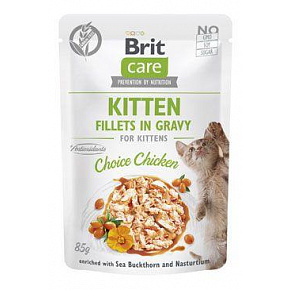 Brit Care Cat Fillets in Gravy Kitten Choi.Kurczak 85g