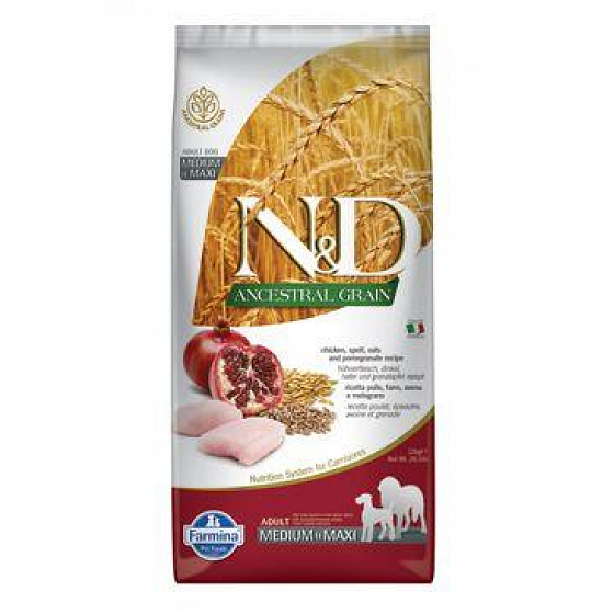 N&D LG DOG Adult M/L Kurczak & Granat 12kg