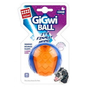 Zabawka dla psa GiGwi Ball piłka M przezroczysta niebiesko/pomarańczowa
