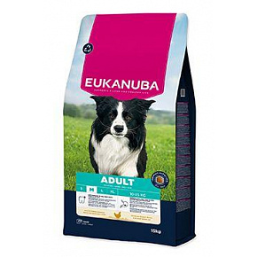Eukanuba Dog Adult Medium bogata w świeżego kurczaka 15kg