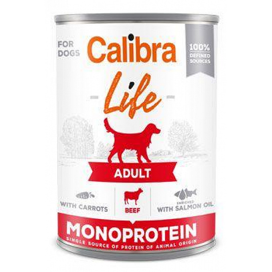 Calibra Dog Life konserwa.Adult Wołowina z marchewką 400g
