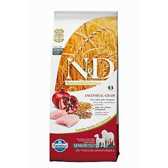 N&D LG DOG Senior M/L Kurczak&Granat 12kg