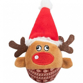 Xmas REINDEER - świąteczna pluszowa piłka renifer, grzechocząca, 6 x 12 cm Xmas REINDEER - świąteczna pluszowa piłka renifer, grzechocząca, 6 x 12 cm
