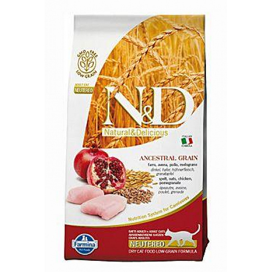N&D LG CAT Neutered Kurczak & Granat 1,5kg