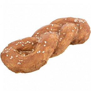 DentaFun Chicken Bread, plecionka do żucia z bawolej skóry z mięsem [50 szt.], 15 cm / 75 g