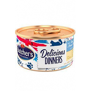 Butcher's Cat Delic.Dinners tuńczyk+ryby konserw. 85g