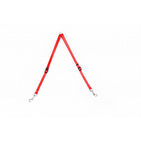 Smycz DUVO+ Nylon Rozdzielacz z dwoma karabińczykami na smycz czerwona 40-70 cm/ 15 mm
