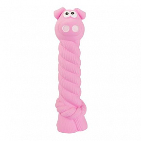 Świnka z lateksową liną i chrupiącym dźwiękiem 15 cm, lateks, HipHop Dog