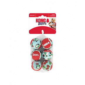 Zabawka Kong Dog Holiday Airdog Piłka z piszczałką tenis, guma wulkanizowana, opak. 6 sztuk, S