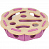 Interaktivní hra pro kočky Hole'n'Roll – květina, ø 30 × 7.5 cm, filc, růžová/béžová